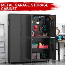 Garage Storage Cabinet with Wheels,Rolling Metal Cabinet with 4 Doors Cabinets