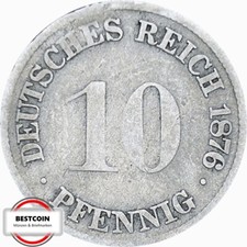 J 4  10 Pfennig KAISERREICH von 1876  C in S-SS  927155
