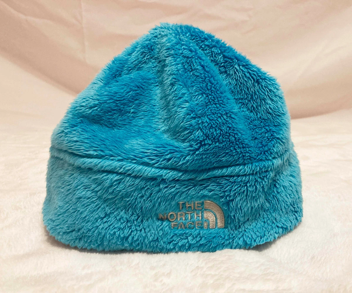 The North Face Girls Fur Fleece Winter Hat Cap Beanie Size M Blue