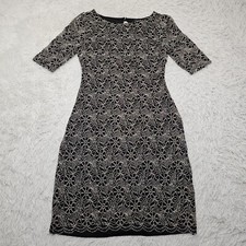 Womens Cardalite Half Sleeve Embroidered Zip Long Evening Dress Size Small