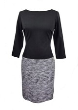 Ralph Lauren black tweed side panel women's ponte career Dress Size 10P