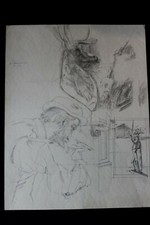 DDR Maler Professor Peuker Wolfgang Bleistift Zeichnung Original  Studien 1967