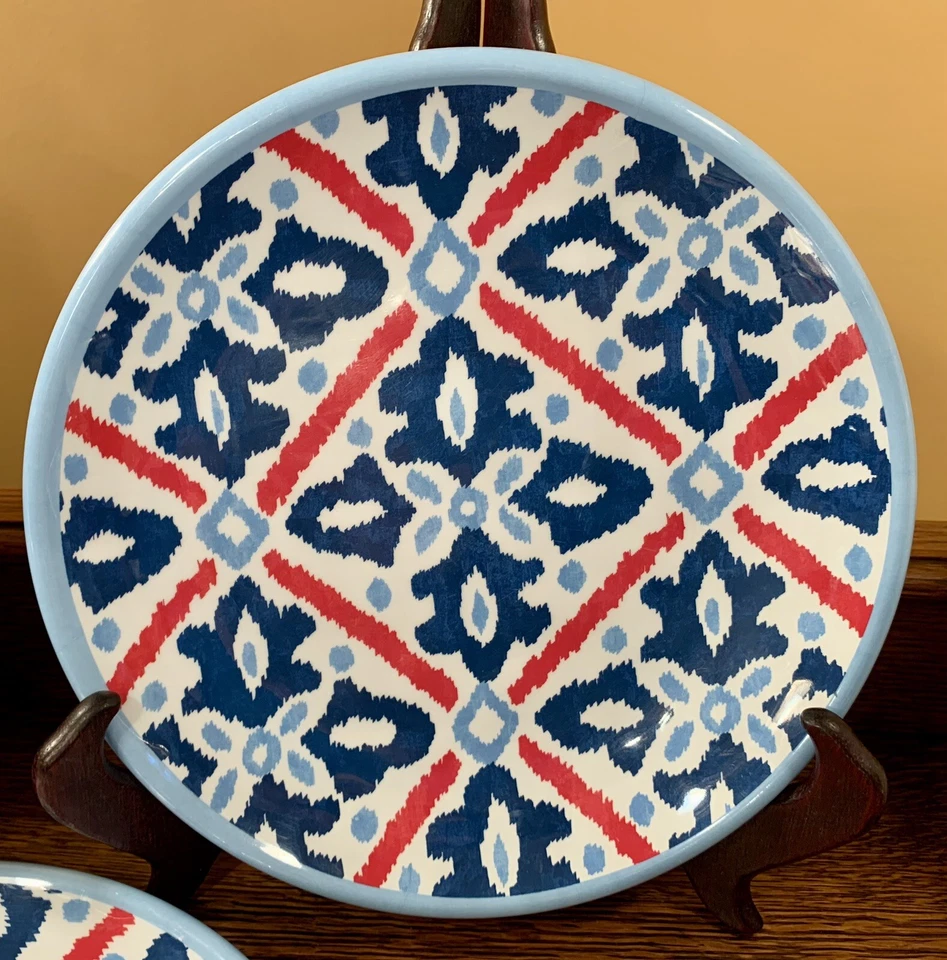 Лот из 3 TOMMY HILFIGER 8,55 «красный белый синий прочный меламин тарелки: патриотический - Изображение 4 из 4