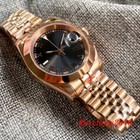 BLIGER 36mm 39mm Black Dial Rose Gold NH35 Automatic Mens Watch Sapphire Crystal