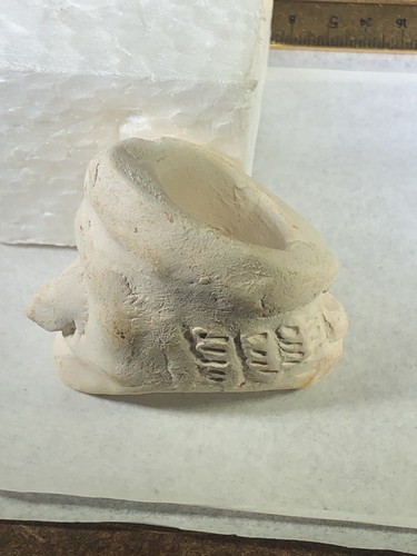 VINTAGE INDIAN HEAD EFFIGY WHITE CLAY TRADE PIPE PAMPLIN VIRGINIA FREE SHIPPING3 - Picture 8 of 18