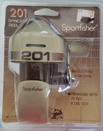 🎣 Moulinet Pêche Vintage Sportfisher – Beige – Années 2010 – Non Testé