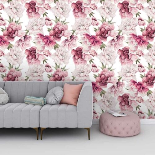 Pink Peony Floral Peel and Stick Removable Wallpaper Self-Adhesive Wallpaper#158 - Picture 6 of 10