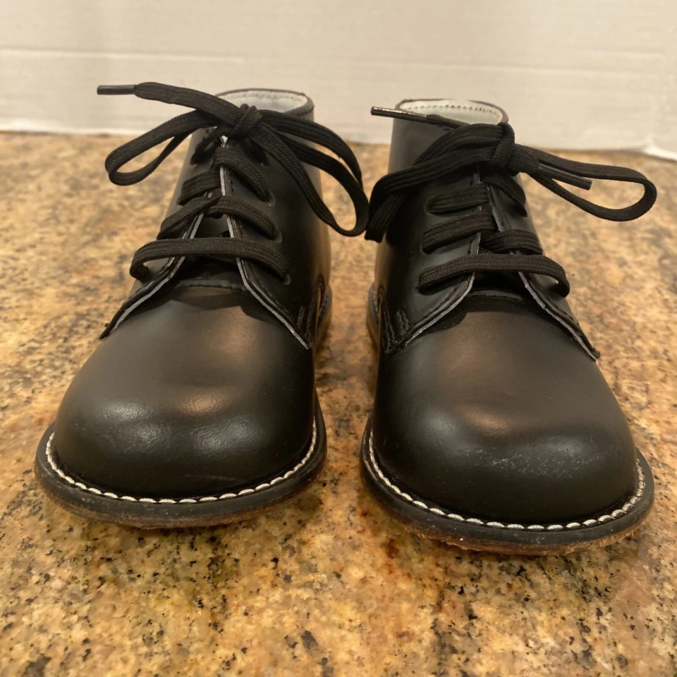 Josmo Infant/Toddler Boy's First Walker Black Pebble Lace Up Oxfords Shoes SZ 6 - Image 2 of 4