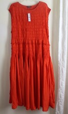 NWT J.Crew Sz XXL Maude dress ORANGE Chic viscose twill Pintucked Western FUN