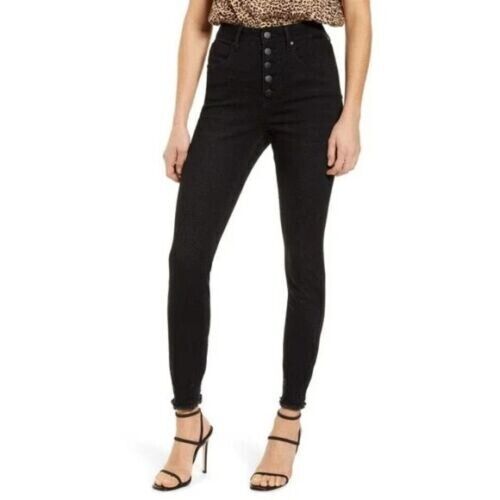 PTCL High Waist Raw Hem Skinny Jeans in Black Size 25 - Picture 1 of 10