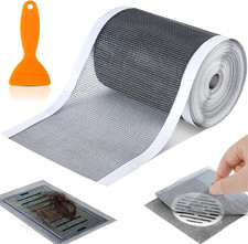 1 Pack Linear Shower Drain Hair Catcher Screen Disposable Adhesive Cutable Mesh