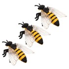  3 Pcs Plastic Bees Realistic Animal Figures Honey for Crafts Insect Toy