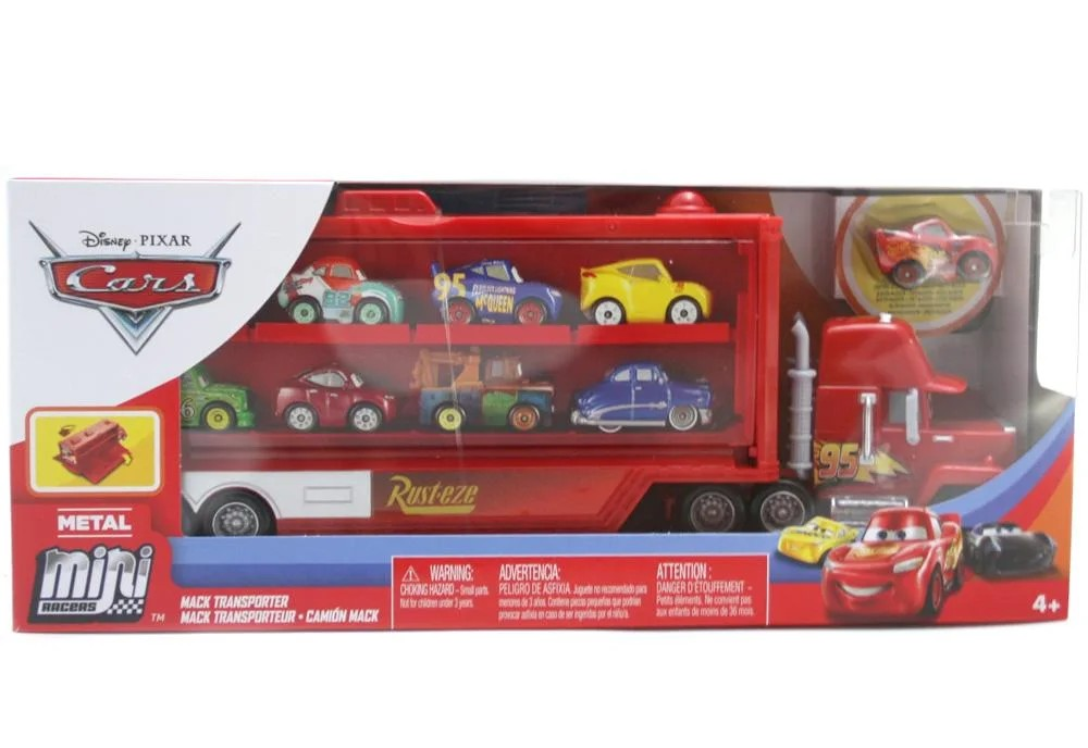 DISNEY PIXAR CARS - MACK TRANSPORTER LORRY - NEW AND BOXED
