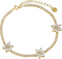 Jacques Lemans - Armband Blumen Sterlingsilber Vergoldet Mit Zirkonia - SV-B233B