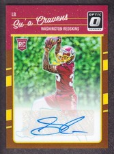 2016 Donruss Optic Football Card Rookie Autograph Bronze #142 Su'a Cravens AUTO. rookie card picture