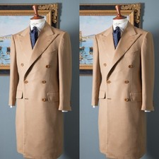 Double Breasted Men's Overcoat Winter Outdoor Cashmere Casual Coat Long Jacket