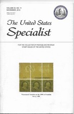 THE UNITED STATES SPECIALIST - VOL. 83  NO. 11  NOV 2012 - COMPLETE BACK ISSUE