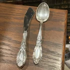 TOWLE KING RICHARD STERLING FLATWARE: MASTER BUTTER KNIFE & SPOON
