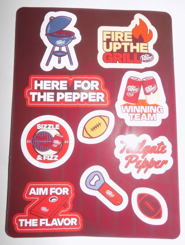 DR PEPPER STICKER SHEET OF TEN STICKERS