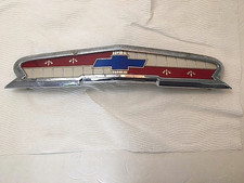 Vintage 1956 Chevy Hood Emblem Assembly With Hardware 6 Cylinder
