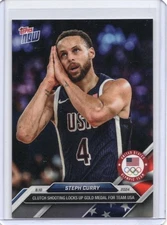 2024 TOPPS NOW STEPHEN STEPH CURRY OLYMPICS GOLD MEDAL GAME CARD 27 BED TIME