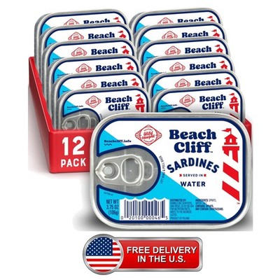 Pack of 12 Wild Caught Sardines - 12g Protein, Gluten-Free, Sustainable Seafood