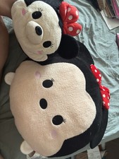 Disney Store Tsum Tsum Minnie Mouse Plush Bundle Medium 11" Large 17" Pillow Set