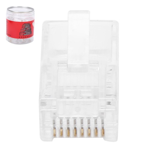 100x RJ45 Cat5E Modular Unshielded Gold‑Plated Networks Cable Connectors For CB - Afbeelding 7 van 19