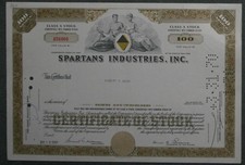 Spartans Industries, Inc. 1968 100 Shares
