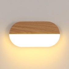 LED Indoor Wall Light Warm White Wood Colour Wall Lamp Modern Bedroom Hallway