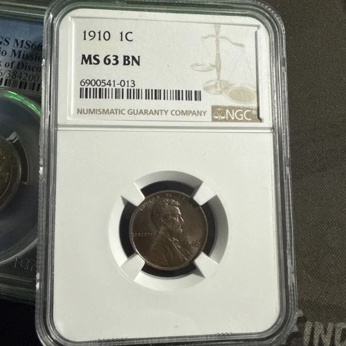 NGC MS-63 BN 1910-P Lincoln Cent, Beautifully toned & Razor-Sharp.