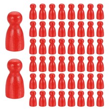 50Pcs Wood Peg Dolls Unfinished, 1" x 1/2" Blank Family Figures, Red