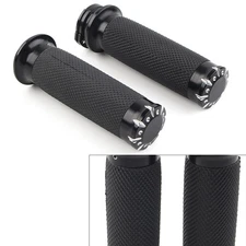 Fit For Harley Touring Sportster Dyna Softail VRSC 1" Black Handlebar Hand Grips