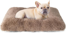 Fluffy Dog Crate Bed for Medium Dogs, Plush Faux Fur Crate Pad, Calming anti Anx
