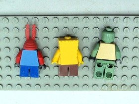 Lego Set 3825 3pc  Minifigure Lot: SpongeBob, Mr. Krabs & Squidward