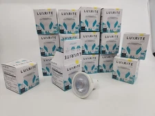 Lot Of 16 Luxrite MR16 LED Bulbs Enclosed Fixture Rated GU10 3000K 500lm 120V 