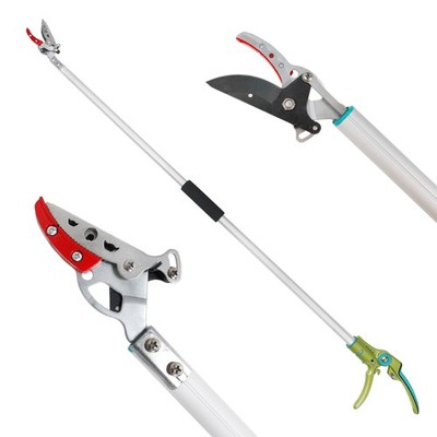 Cut & Hold Pole Pruner, 4.2 FT Lightweight Fruit Picker with 180° Rotating Ha...