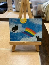 ACEO Original Acrylic Painting Landscape Abstract Art Card ATC Scenery 130