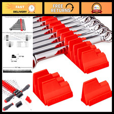 Wrench Storage Organizer for 20 Wrenches with Anti-Slip Cleats - Red, USA Made
