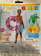 Intex Kids Inflatable Transparent Swim Ring - Sea Life On The Beach, 24 inch