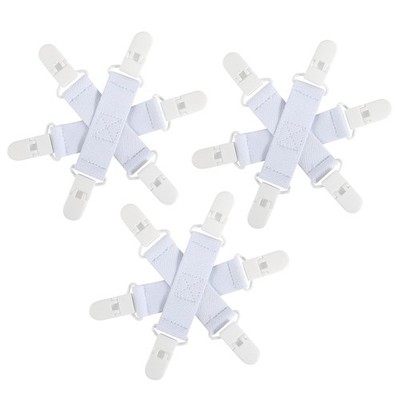 Gysim 3-teiliges weißes Bettlaken Entwirrer mit 6-Clip, weiß, 