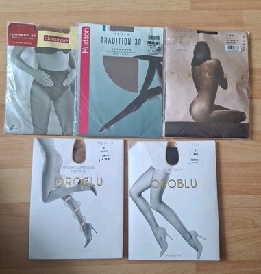 2 × OROBLU, FALKE 20 DEN, HUDSON 30 DEN, DESIREE Strumpfhosen S / M, 38 - 40 NEU