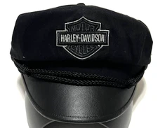HARLEY-DAVIDSON Biker Black Vintage Newsboy Cabbie Cap Hat Size M NEW TAG