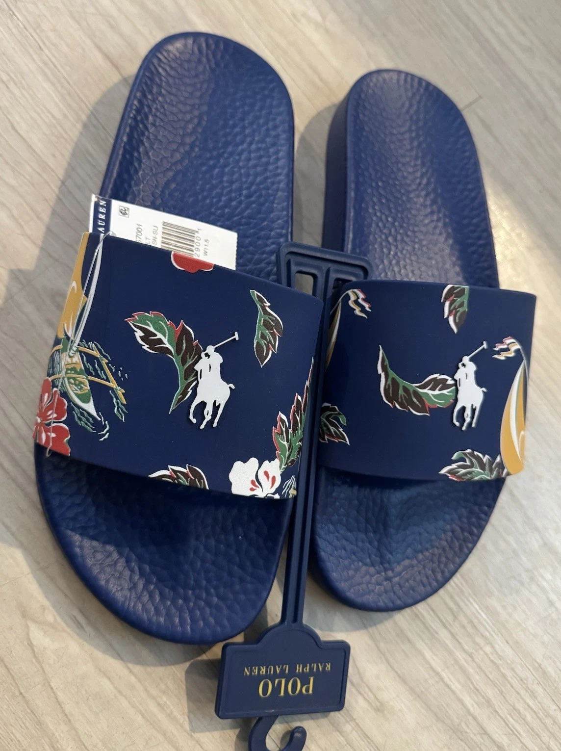 Men's Size 13 Polo Ralph Lauren Tropical Floral Casual Slide Sandals