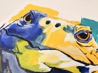 Blue Turtle Original Acrylic Painting 12x12 Canvas Pop Art Street Art — photo 2