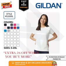 Gildan 2000L Women's Ultra Cotton T-Shirt Blank Classic Fit Crew Neck Tee S-2XL