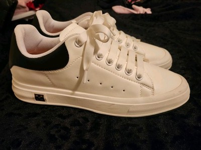 Bogner Men's White/Black Low-Top Lace-Up Leather Athletic Sneakers