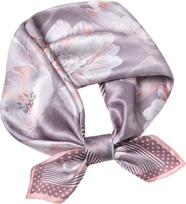 100% Mulberry Silk Scarf 25.6''x25.6'' Square Women Neckerchief Headscarf - Lightw