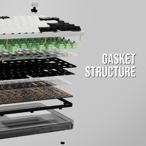 Breeze 75 75% CNC Aluminium und Acryl Mechanische Gaming Tastatur, USB-C/BT5... - Bild 6 von 7