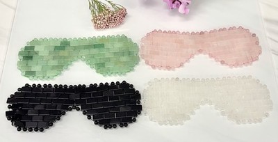 Wholesale Lot 4 PCs  Mixed Natural Crystals Eye Mask Crystal Healing Energy